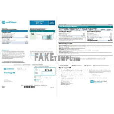 USA Con Edison fake utility bill Word and PDF template, 2 pages (2021 April - present)