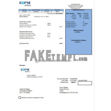 USA Corix Utilities fake utility bill Word and PDF template