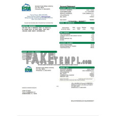 USA ECUA fake utility bill Word and PDF template