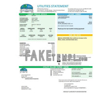 USA Florida City of Edgefake water utility bill Word and PDF template