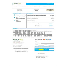 USA Iowa MercyOne medical fake utility bill Word and PDF template