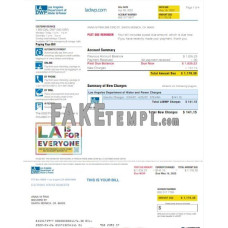 USA LA DWP fake utility bill Word and PDF template