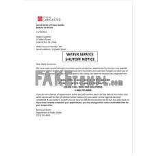 USA Lancaster Water service shutoff notice fake utility bill Word and PDF template