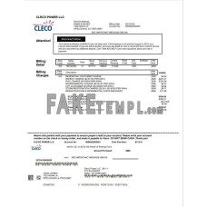 USA Louisiana Cleco Power fake electricity utility bill Word and PDF template