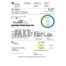 USA Louisiana Entergy fake utility bill Word and PDF template version 2