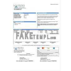 USA Lourdes fake utility bill Word and PDF template