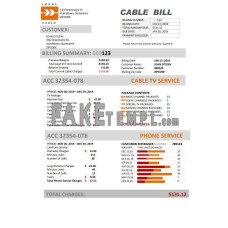 USA Marine Local Cable fake utility bill Word and PDF template