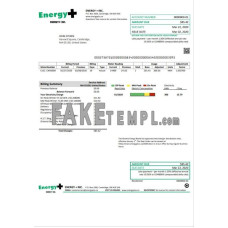 USA Massachusetts Energy Plus fake electricity utility bill Word and PDF template