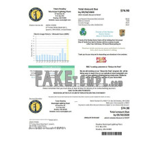 USA Massachusetts Town of Rowley Municipal Lighting Plant fake electricity utility bill Word and PDF template