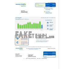 USA Michigan Consumers Energy fake utility bill Word and PDF template