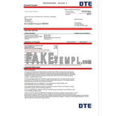 USA Michigan DTE Energy fake utility bill Word and PDF template