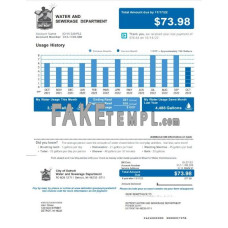 USA Michigan Water and sewerage department fake utility bill Word and PDF template 2 pages