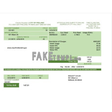 USA Michigan fake water utility bill Word and PDF template