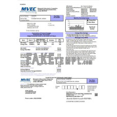 USA Minnesota Valley Electric Cooperative (MVEC) fake utility bill Word and PDF template