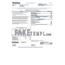 USA Mon Power fake utility bill Word and PDF template