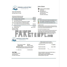 USA Montana Missoula Electric Cooperative fake utility bill Word and PDF template