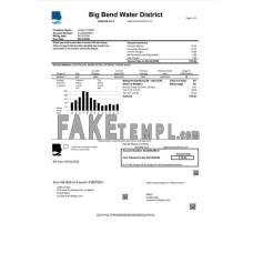 USA Nevada Big Bend Water District fake utility bill Word and PDF template