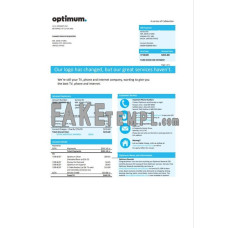 USA New York Optimum cablevision fake utility bill Word and PDF template