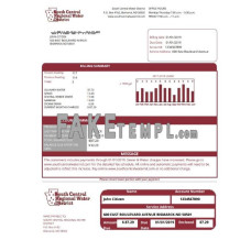 USA North Dakota South Central Regional Water District fake utility bill Word and PDF template