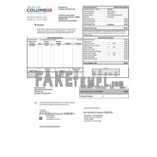 USA Ohio City of Columbus fake utility bill Word and PDF template