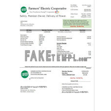 USA Ohio Farmer’s Electric Cooperative fake utility bill Word and PDF template