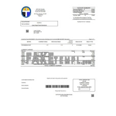 USA Oklahoma City of Tulsa fake utility bill Word and PDF template