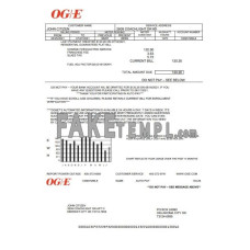 USA Oklahoma OGE Energy fake utility bill Word and PDF template