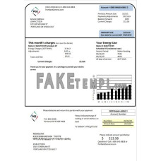 USA Oregon PGE fake electricity utility bill Word and PDF template