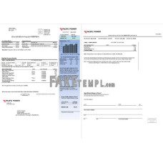 USA Pacific Power fake utility bill Word and PDF template, 2 pages