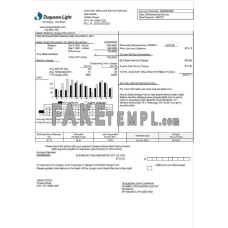 USA Pennsylvania Duquesne Light Company fake utility bill Word and PDF template