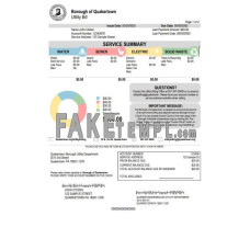 USA Pennsylvania Quakertown Borough fake utility bill Word and PDF template