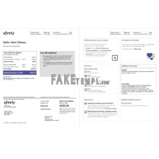 USA Philadelphia Xfinity fake utility bill Word and PDF template 4 pages