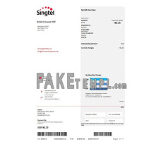 USA Singtel fake utility bill Word and PDF template