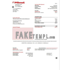 USA Texas Minol fake utility bill Word and PDF template