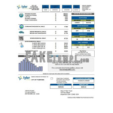 USA Tyler Technologies fake utility bill Word and PDF template