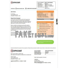 USA Utah Comcast fake utility bill Word and PDF template, version 2