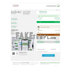 UAE Dubai Green fake utility bill Word and PDF template