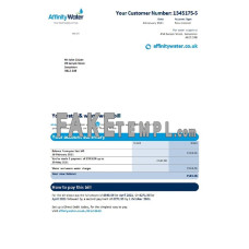 United Kingdom Affinity fake water utility bill Word and PDF template