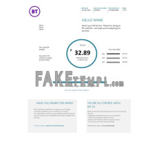 United Kingdom BT fake utility bill Word and PDF template, version 1