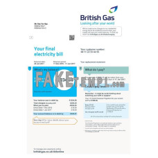 United Kingdom British fake gas utility bill photoshop template PSD