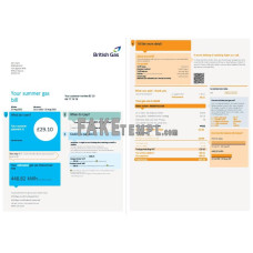 United Kingdom British Gas fake utility bill Word and PDF template, 4 pages