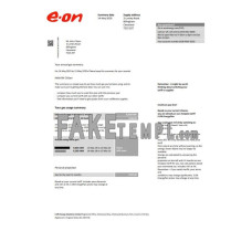 United Kingdom E.ON fake utility bill Word and PDF template, version 2