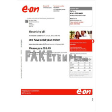 United Kingdom E.ON fake utility bill Word and PDF template, version 4