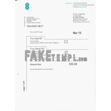 United Kingdom EE phone fake utility bill photoshop template PSD