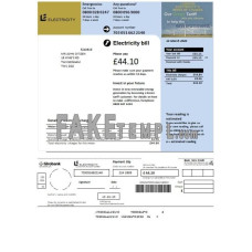 United Kingdom fake electricity utility bill Word and PDF template