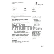 United Kingdom HM Government Warm Home Energy fake utility bill Word and PDF template