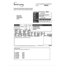 United Kingdom London of Borough of Newham council tax fake utility bill Word and PDF template