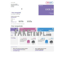 United Kingdom Npower fake utility bill Word and PDF template