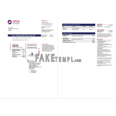 United Kingdom Opus Energy fake electricity utility bill Word and PDF template (2 pages)