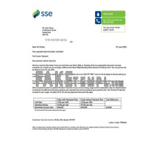 United Kingdom SSE Energy fake utility bill Word and PDF template, version 1